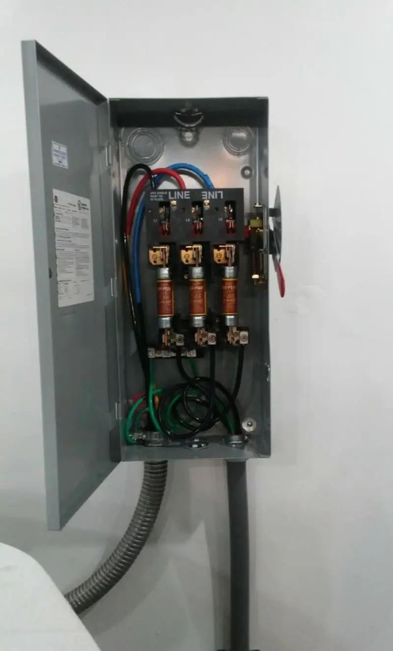 Three-phase disconnect switch installed for Smoke Detector Installation in Shrewsbury
